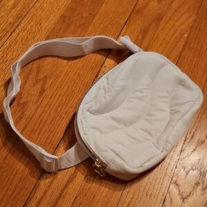White Adjustable Quilted Belt Bag